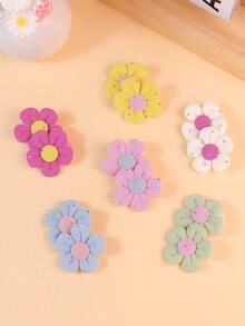 Set de 16 piezas de pasadores de pelo con flores coloridas para niñas y adolescentes, accesorios de pelo versátiles con decoración de rhinestones, gran opción de regalo - Multicolor - Ver 4