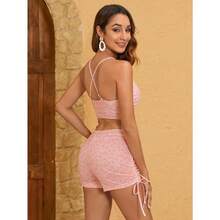 Bikini Sets For Women Floral Print Top And Drawstring Side Shorts Bikini Bathing Suits 2 Piece Swimsuit - Pink Ditsy Floral - View 2