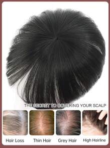 1 Stück zwei BB Clip gerade Pony Haarverlängerung, natürliches unsichtbares Kopfschwung-Stil, hitzebeständige synthetische Fasern, geeignet für den täglichen Gebrauch von Frauen