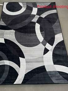 1pc, Luxury Bohemian Style, Black & Grey Elegant Floral Pattern Carpets For Living Room, Bedroom, Entrance, Kitchen, Bathroom