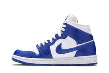 Nike Air Jordan Womens Air Jordan 1 Mid 'Kentucky Blue' (Women's Sizes) White/Hyper Royal/White BQ6472-104 Autumn New - Blue - View 3