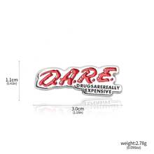 1 件创意几何字母 DARE 胸针勇敢鼓励珐琅别针金属翻领徽章首饰新品男女通用衬衫翻领别针背包帽徽章 DIY 别针配饰包吊坠礼物