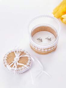 1pc Wedding Flower Girl Ring Box, Creative Woven Rope Ring Basket, Bridal Shower Gift, Wedding Decor, Fashionable Gift Box