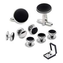 Set de 2/6/8 piezas de gemelos y botones de camisa para hombres, juego de gemelos y botones de camisa de esmoquin para hombres, gemelos y botones de camisa de latón para boda/banquete/ceremonia/negocios, el mejor regalo para padres/amigos/amantes