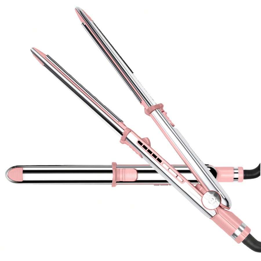 ATOPSKINS Alisador y rizador de cabello 2 en 1 | Calentamiento rápido | Control del frizz | Regalo ideal para Navidad y Año Nuevo (Rosa/Negro/Azul)