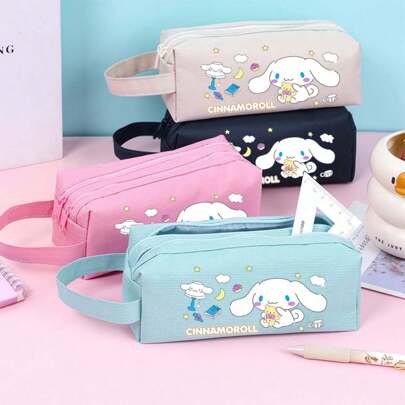 Sanrio Sanrio Cinnamoroll Summer Kawaii New Style Simple Large Capacity Pencil Case, Dirt-Resistant Stationery Bag, Creative Pencil Box,Multi-Layer Zipper Pen Case, Holding 100 Pens,Back To School Stationery Bag Office Supplies School Essentials School Essentials