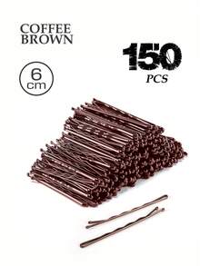 150/100/50 Stück schwarze Metall-Haarspangen in Wellenform, solide und lässig, rutschfeste Haarclips für Frauen und Mädchen, für alle Haartypen, geeignet für den täglichen Gebrauch und Haarstyling, Schulsachen, Haarzubehör, Kopfzubehör, Haarnadel, Reisen, Geburtstag - Kaffeebraun - Übersicht 16