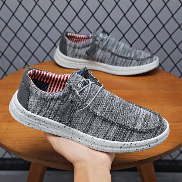 Men's Solid Color Canvas Sneakers, Fashionable Comfortable Casual Shoes, Versatile Stylish Sports Shoes
