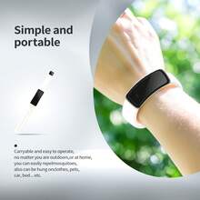 Electronic Mosquito Repellent Wristband, Physical Mosquito Repellent Watch, Men's Casual , Outdoor Fishing Mosquito Repellent Device, Household Sleeping Anti-Mosquito Wristband, Hiking Mosquito Repellent Device, Suitable For Outdoor, Forest, Bedroom, Travel, Easy And Comfortable To Wear, Adjustable Size, Fashionable Women's Mosquito Repellent Watch, Avant-Garde Design, Unisex - White - View 5