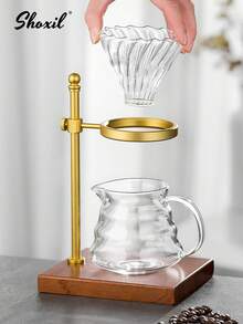 shoxil 1pc Pour Over Stand, Dripper Coffee Stand, Coffee Filter Stand, Height Adjustable Brewing Coffee Holder With Walnut Base - Coffee Dripper Stand - View 8