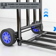 JUICYGOODS HOME & DECOR Metal Trolley/Cart With 2 Wheels, Sturdy And Lightweight - Ideal For Transporting Goods, Packages, Boxes And Shopping - 24/48h Delivery To Mainland Spain - 黑色 - 查看 5
