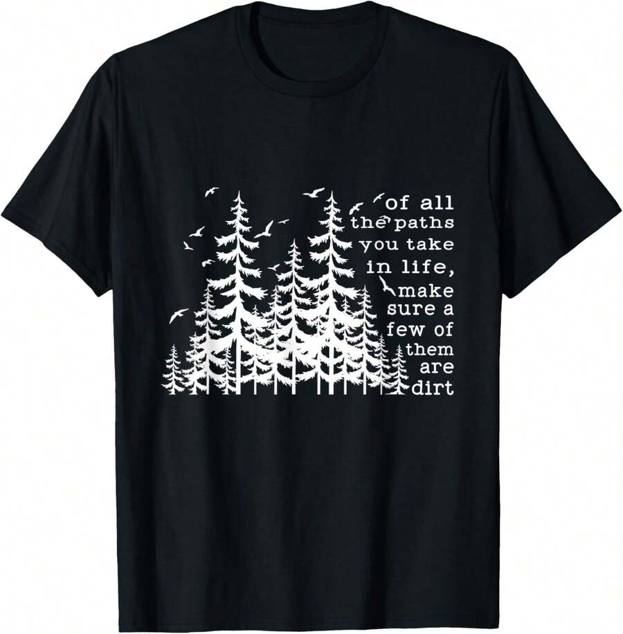 De todos los caminos que tomas en la vida, cita de John Muir, camiseta de campista - Negro - Ver 1