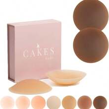 Cakes Grippy Seaml Covers Sticky CAKES Circles Adhesive Silicone Nipple Pasties Reusable Pasty Nipple Covers For Women - 可可 - 查看 1
