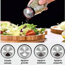 Especiero 6 Piezas Giratorio 360° Tipo Salero Organizador Para Condimentos Especias Sal Pimenterio Ahorrador De Espacio En Cocina Recipientes Vidrio Multiusos 6 Frascos Moderno Ideal Para Centro De Mesa - W3755 - Especiero 6 360 - Negro - Ver 9