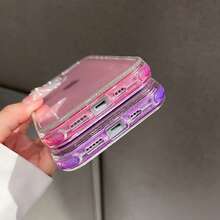 Sm01 Transparent Durable 3-In-1 Glitter Case For Smartphones - Full Triple Layer Protection - Purple Glitter - View 6