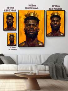 1pc African American Wall Art Kings And Queens Canvas Prints Woman Poster Gold Crown Painting Home Wall Decor Unframed
