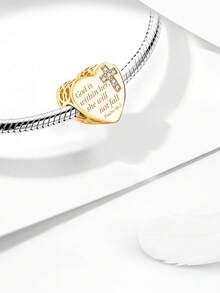 1 pieza Cuentas de plata de ley 925 con diseño de Ángel del Amor y Torre, adecuadas para hacer pulseras, brazaletes y otros accesorios de joyería DIY para mujeres, niñas y decoración diaria. - Dorado - Ver 11