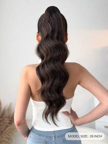 ZURO 24" Long Wavy Synthetic Ponytail Hair Extensions, Black/Brown, Heat Resistant Fiber, Suitable For Women, Girls, Party And Daily Use