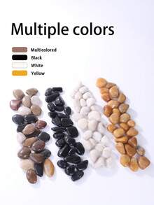 /500/1000g Colorful Pebbles Suitable For Home And Garden Decoration -2-3 Centimeters, Multi-Color Stones (White, Black, Multicolored, Yellow) Suitable For Indoor Plants, Outdoor Landscapes, And Holiday Decorations - Very Suitable For Vases