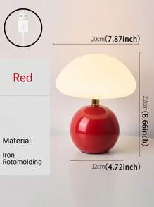 1 PC LED Portable Mushroom Decorative Lamp With USB Plug, Push Button Switch, Three Colours Changing Light, Reading Desktop Table Lamp, Outdoor Camping Night Light, Suitable For Dining Room, Bedroom, Living Room, Office Home Decoration, Holiday Gift For Friends