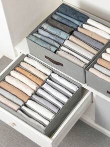 1pc- Gray Fabric Drawer-Type Separate Storage Box, Clothes And Trousers Separate Storage Box, Which Can Be Used To Store And Organize Underwear, Trousers And Ties, And The Wardrobe Drawer Styles Are Layered And Arranged In Baskets.