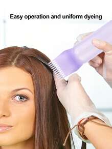 Botella de 120ml para teñir el cabello con peine, champú y herramienta aplicadora - Aplicación de color de cabello fácil y precisa, esencial para volver a la escuela, viajes y vacaciones, accesorios para el cabello para mujeres