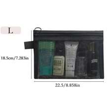 1/3 Stücke graue und schwarze Reisetasche für Kosmetik, aus Nylonmaterial gefertigt, geeignet zum Aufbewahren von Lippenstift, Puder, Lipgloss, Lotion, Handcreme und anderen Damen-Kosmetikartikeln. Zusätzlich können darin auch Alltagsgegenstände wie Masken, Stifte und Radiergummis aufbewahrt werden.