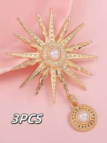 3件珍珠吊坠，适合女士制作项链、头饰、钥匙扣、吊饰、耳环。打造您自己的特色女士珠宝。DIY配饰。婚礼珠宝