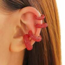 6 chiếc khuyên tai 6 màu tinh tế / 4 chiếc khuyên tai nhiều kích cỡ, phù hợp cho phụ nữ thanh lịch và sành điệu (Có thể điều chỉnh độ mở) - Nhiều màu - Xem 8