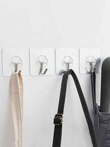 10/20/40/72pcs/Set Transparent No-Trace Adhesive Hooks, Waterproof Suction Cup Wall Hooks For Bathroom, Kitchen And Multi-Surface Storage, Back To School