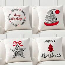 1PC 45cm*45cm Christmas Cushion Cover Christmas Merry Christmas Decorations For Home 2024 Xmas Christmas Christmas Ornaments New Year Gifts 2025