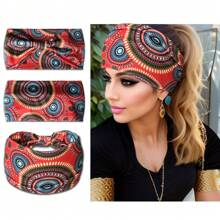 Bandeau noué imprimé tropical , convient aux femmes pour le yoga, la course, l'absorption de la transpiration, les accessoires capillaires pour les sports de plein air, bandeau de sport confortable et antidérapant, décoration de nœud, foulard de style bohème élégant