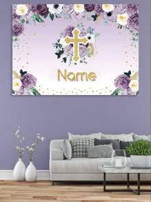 1pc Customizable Baptism Flower Wreath With Greenery, New Design Photo Studio Photography Backdrop Material Mother's Day Graduation,Multi-Functional,Adjustable, Ornamental,Reusable,Exquisite,Adorable,High-Quality,Modern,Colorful,Cute,Comfortable,Stylish,Custom,Personalized,Unique,Ideal Gifts For Him,Ideal Gifts For Her,Home Refresh,Customized Banners & Pennants