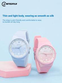 MINGRUI Nuevo reloj de moda para niños, de estilo ombre con colores de caramelo, reloj de niña, regalo para niños, resistente al agua 3ATM, estilo de campus escolar