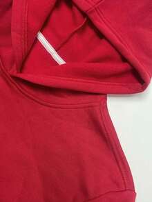 Palm Tree Red Hammock Minimalist  Women's Plus Size Casual Hoodies,  Vintage Graphic Tops,Daily Wear,Season,School,Holiday,Casual,Festival,Now, Fashion,Hip Hop - 紅色 - 查看 3