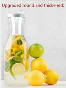 1PC Clear Acrylic Juice Drink Pitcher ,Carafe Jug Water Carafes For Cold Juices, Plastic Juice Container Pitcher Clear Narrow Neck Drink Carafes Mimosa Bar Beverage Pitcher For Outdoors Picnic Parties Tea ,Restaurant, Bar, Beach Vacation Essentials
