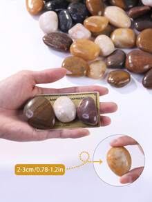 /500/1000g Colorful Pebbles Suitable For Home And Garden Decoration -2-3 Centimeters, Multi-Color Stones (White, Black, Multicolored, Yellow) Suitable For Indoor Plants, Outdoor Landscapes, And Holiday Decorations - Very Suitable For Vases