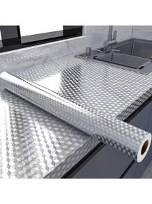 1 rouleau d'autocollant de cuisine imperméable et résistant à l'huile - autocollant, résistant à la chaleur, pour le doublage des tiroirs et des dossiers de cuisine, avec motif à carreaux, pour la rénovation de la maison, le doublage de la crédence de cuisine Doublure à motif à carreaux Tapis de tiroir Panneaux muraux décoratifs de l'évier Papier peint Décoration d'intérieur Chambre à coucher