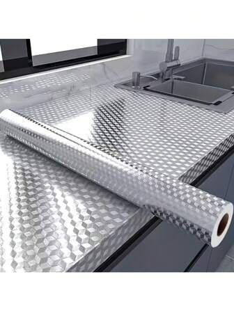 1 rulle vattentät och oljebeständig köksklistermärke - självhäftande, värmebeständig, låd- och väggstänkskydd, med rutmönster, för hemrenovering, köksstänkskydd | rutmönster | lådmatta diskho dekorativa väggpaneler tapet heminredning sovrum