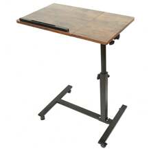 Table d'ordinateur avec Hauteur réglable et surface rotatif 360°, Table d'appoint roulante pour Ordinateur, Support laptop netbook avec 4 roulettes
