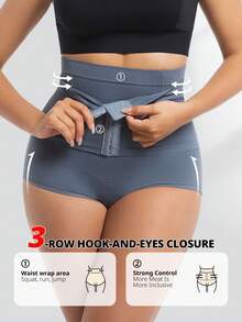 FLARIXA Women Seamless High Waist Waist Cincher Panty Briefs Strong Compression Shaperwear Tummy Control Body Shaper Belly Shaping Butt Lifting Underwear - Grey - View 3