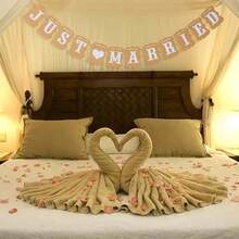 1pc Wedding Retro Kraft Paper Banner - Rural Style Wedding Decoration With Heart And Flower Design, Suitable For Bedroom Or Garden Celebrations, Romantic Environments, Rural Style Decoration | Decorative Banner, Single Party Decoration - Multicolor - View 3