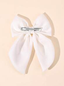 1 Stück individuell bedruckter weißer Haarschleife für Mädchen, Blumen gestickter Schleifenhaarclip mit Schwanz, individuell bedruckter weißer Haarnadel, elegante Haarstyling Clips Haarschmuck für Kinder und Babys