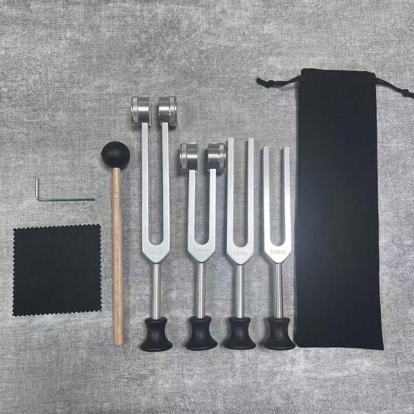 2pcs Tuning Forks With Base Training Set - 128Hz, 256Hz, 432Hz, 528Hz Weighted Forks For Yoga And Meditation - Frequency Relaxation Devices