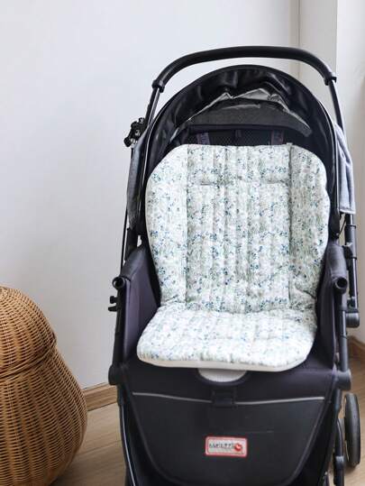 1 pieza Cojín para cochecito de bebé, con diseño floral, almohadilla de asiento de cochecito de bebé de malla 3D transpirable, suave y cómoda, adecuada para el verano, se adapta a la mayoría de cochecitos