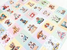 Lalikul Fabrics Dogs. Cotton Charm Packs, Fat Quarters Bundles, 42 Different Motifs. Ideal For Quilts, Sewing, Blankets, And I Spy Games For Kids, 36" X 31" Continuous Panel - White - View 2