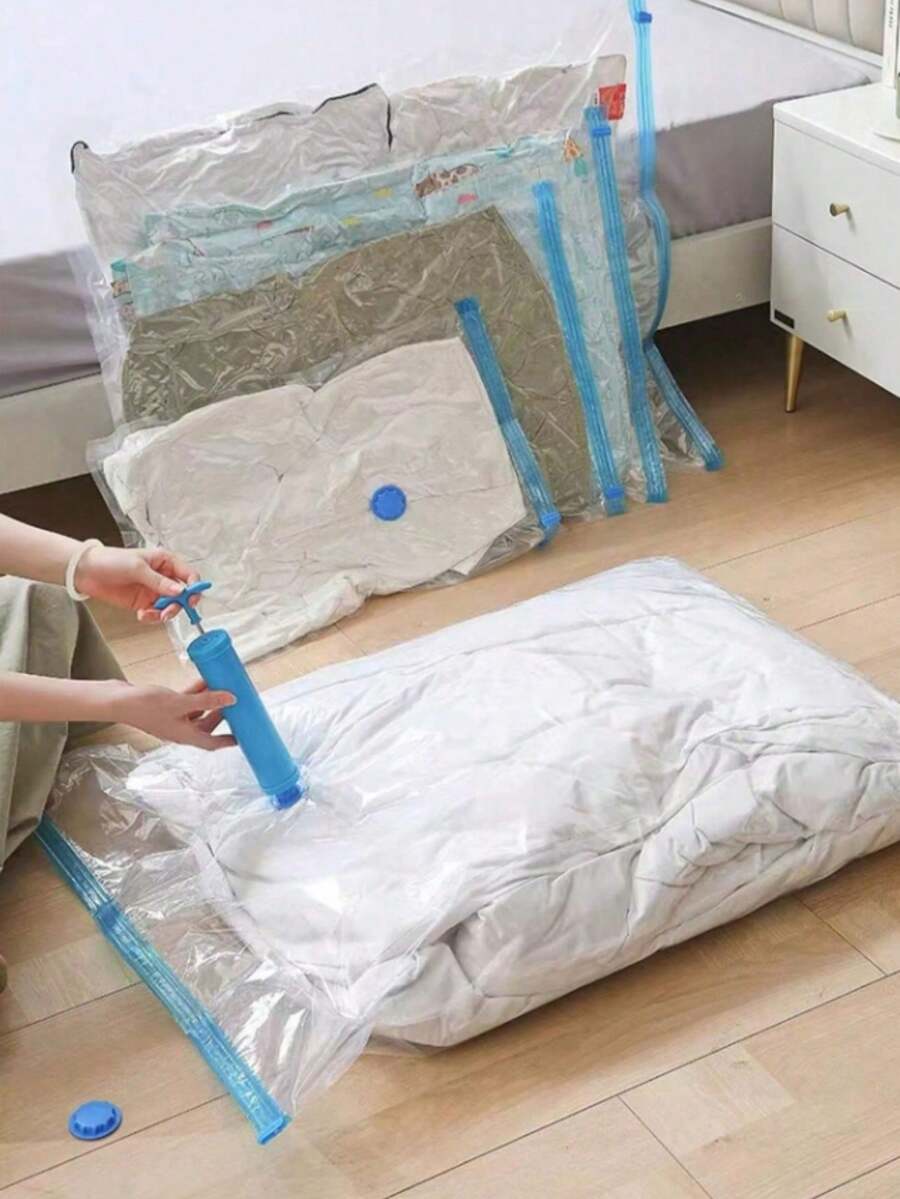 Travel Compression Bags Vacuum Bags For Travel, Space Saving Bags For Suitcases, Travel Essentials No Vacuum Needed, Travel Accessories For Packing(Random Color)