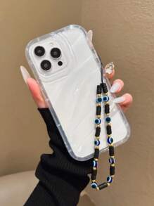 1 pieza Cordón para smartphone de cerámica suave con cuentas de ojo azul y ojo maligno de moda, adecuado como regalo para cualquier festividad