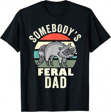 Somebody'S Feral Dad Wild Father Daddy Retro Rac Family T-Shirt Gift For Sister Gift For Campers - Black - View 1