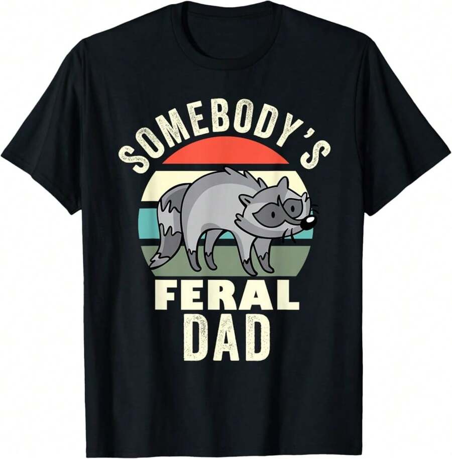 Somebody'S Feral Dad Wild Father Daddy Retro Rac Family T-Shirt Gift For Sister Gift For Campers - Black - View 1